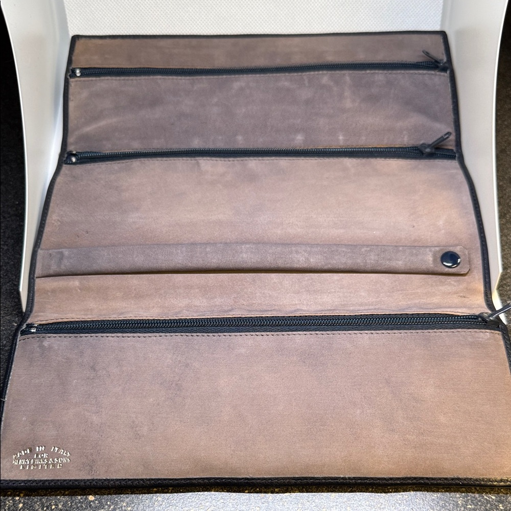 Henry Birks & Sons Jewelry Roll Travel Case Black Leather Made In Italy Vintage. - Picture 3 of 13